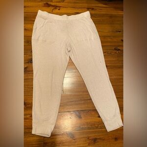 Express Ladies Oatmeal Ribbed Jogger Pants NWT Size XL